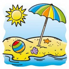 cartoon beach scene